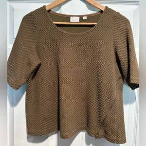 Anthropologie Olive green short sleeve shirt